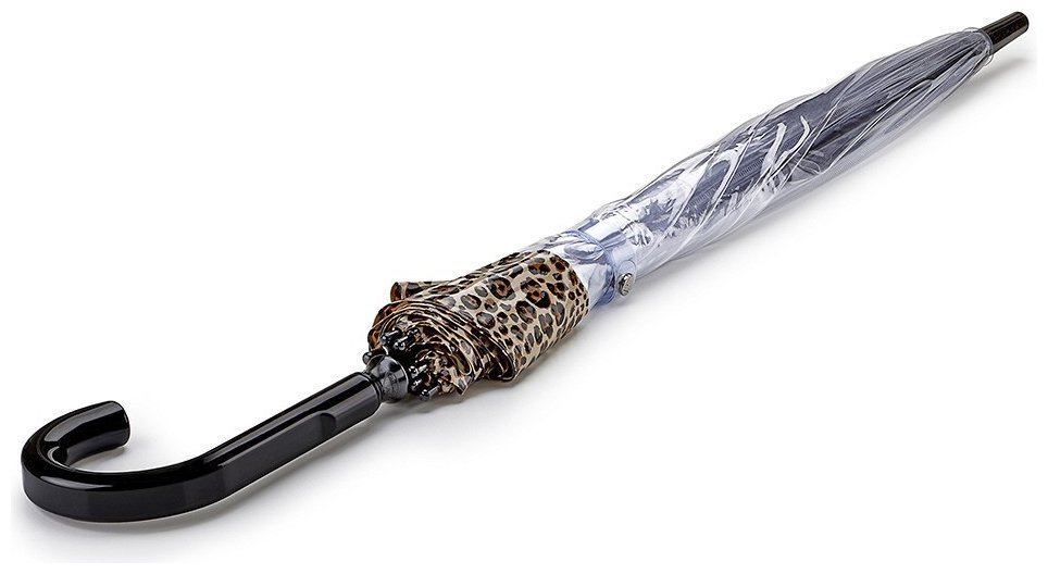 Женский зонт-трость Fulton Birdcage-2 Puma Border (механика, прозрачный с принтом пятен пумы) 94073 modnotak фото №6