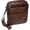 Повсякденна чоловіча сумка з натуральної шкіри коричневого кольору Borsa Leather (21917) - 1