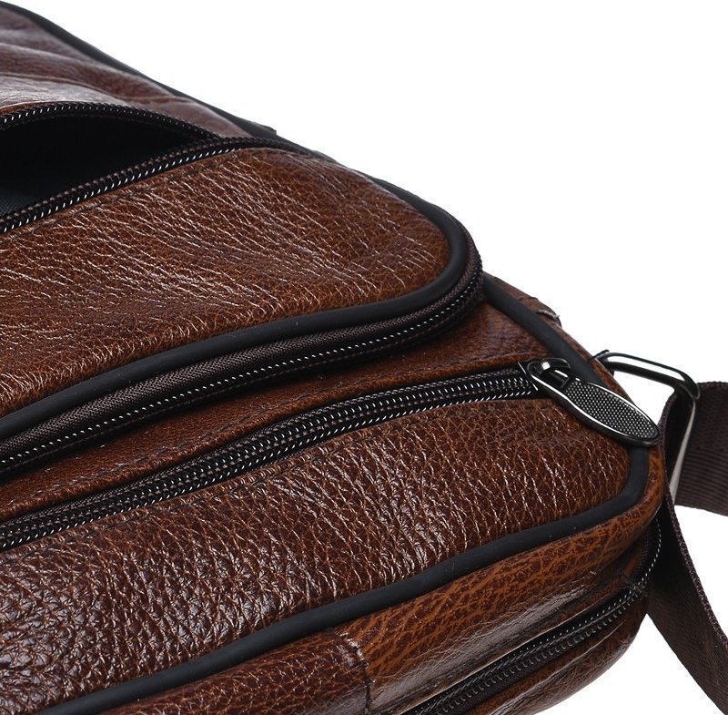 Повсякденна чоловіча сумка з натуральної шкіри коричневого кольору Borsa Leather (21917)