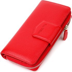 Красный женский кошелек из натуральной кожи с блоком для карт и документов Tony Bellucci (2421956)