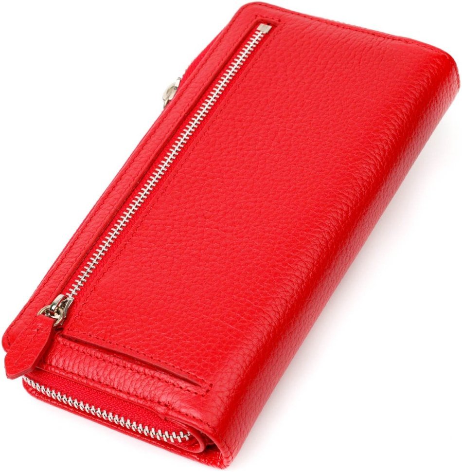 Червоний жіночий гаманець із натуральної шкіри з блоком для карт та документів Tony Bellucci (2421956)