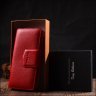Червоний жіночий гаманець із натуральної шкіри з блоком для карт та документів Tony Bellucci (2421956) - 10