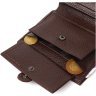 Мужское портмоне среднего размера из натуральной коричневой кожи с хлястиком на кнопке BOND (2422056) - 7