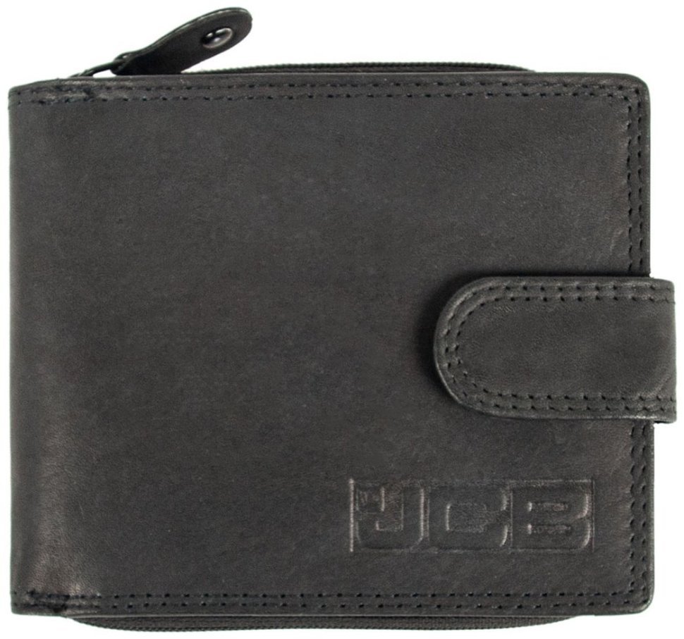 Чоловічий гаманець з натуральної шкіри на кнопці із RFID-захистом JCB NC43MN 94273 чорного кольору modnotak фото №1