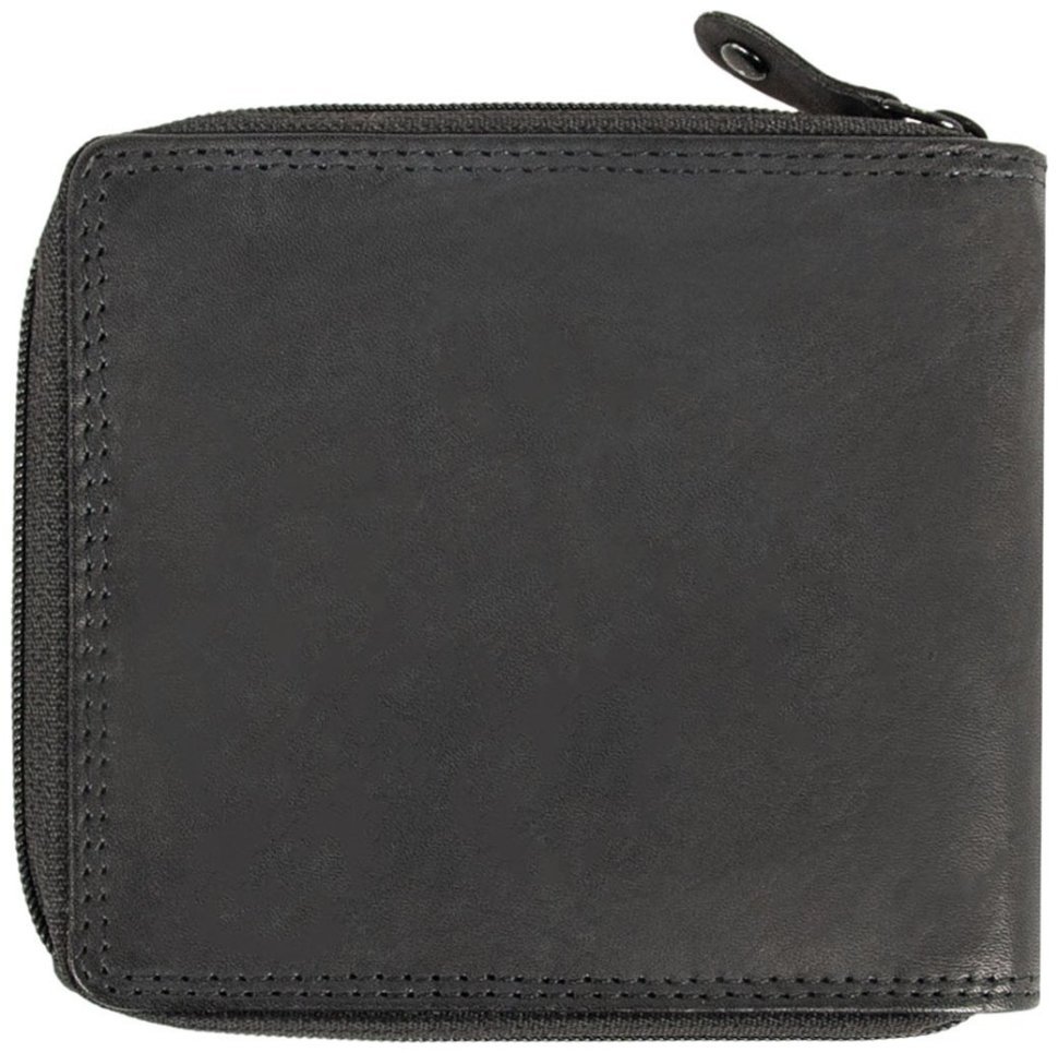 Чоловічий гаманець з натуральної шкіри на кнопці із RFID-захистом JCB NC43MN 94273 чорного кольору modnotak фото №2