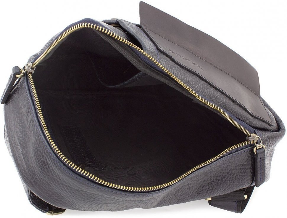Сумка-рюкзак через плечо из натуральной кожи темно-синего цвета Tony Bellucci (10733)