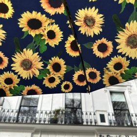 Жіноча складна парасолька Fulton Minilite-2 Sunflower (Принт Соняхи, Велика Британія) 94373
