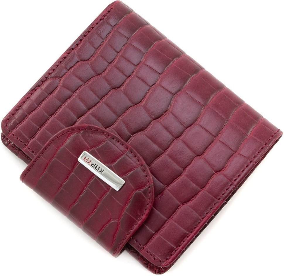 Яскравий жіночий гаманець з натуральної шкіри з фіксацією KARYA (1052-503)