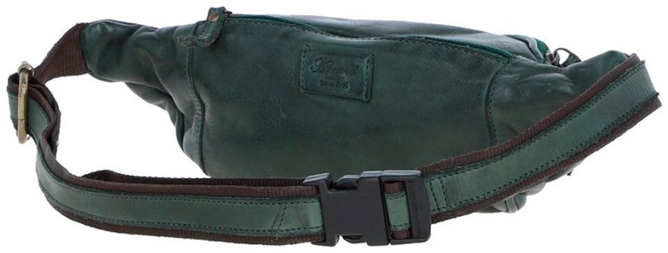 Повседневная сумка-бананка из натуральной кожи Ashwood D102 зеленого цвета 94473 modnotak фото №4