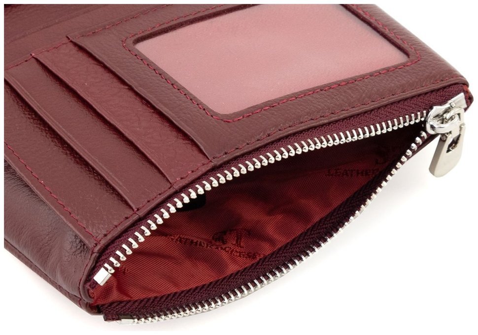 Женское портмоне кожаное бордового цвета ST Leather 94573 modnotak фото №9
