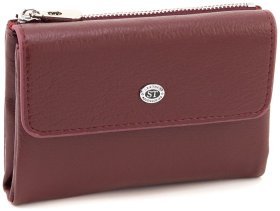 Женское портмоне кожаное бордового цвета ST Leather 94573