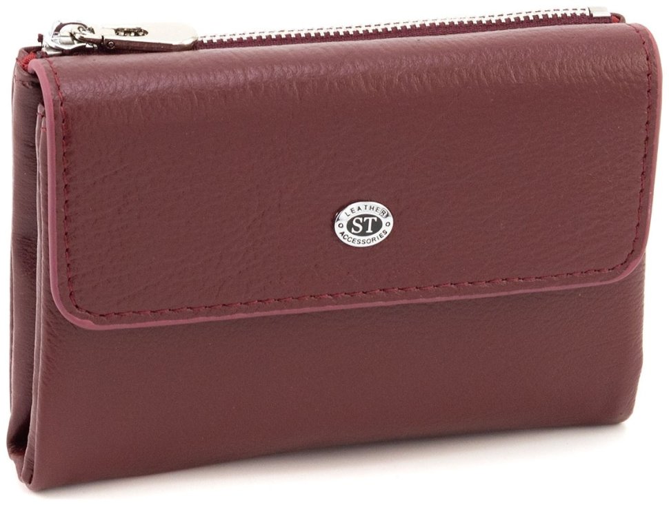 Женское портмоне кожаное бордового цвета ST Leather 94573 modnotak фото №1