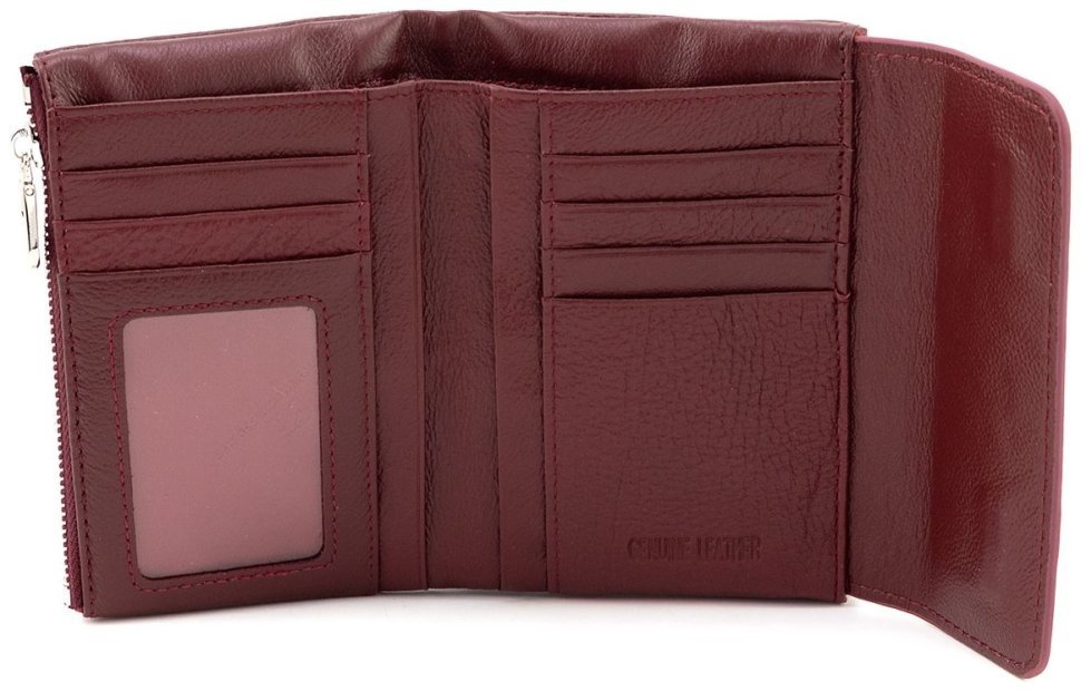 Женское портмоне кожаное бордового цвета ST Leather 94573 modnotak фото №2