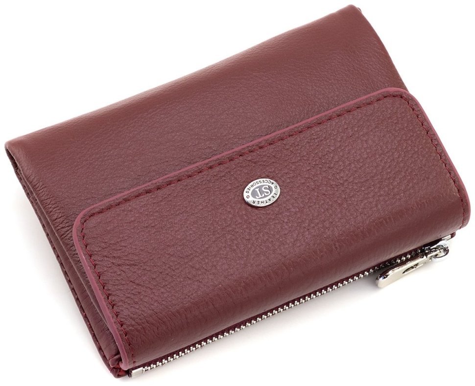 Женское портмоне кожаное бордового цвета ST Leather 94573 modnotak фото №3