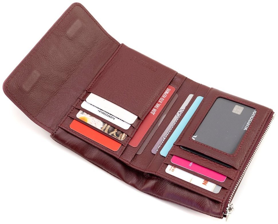 Женское портмоне кожаное бордового цвета ST Leather 94573 modnotak фото №6