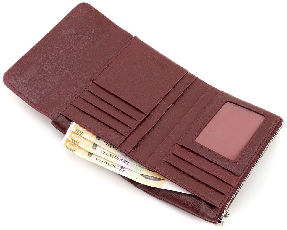 Женское портмоне кожаное бордового цвета ST Leather 94573 modnotak фото №7