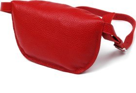 Жіноча шкіряна сумка червоного кольору на пояс Shvigel (16372)