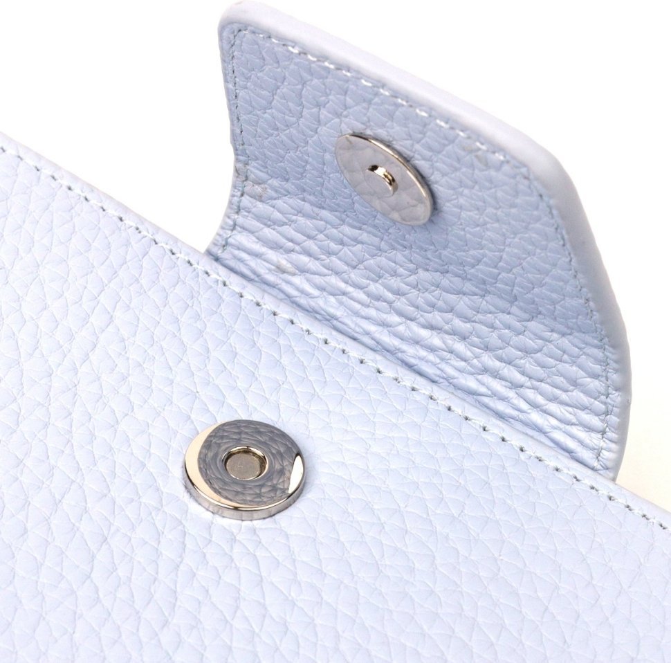 Блакитний жіночий гаманець великого розміру з натуральної шкіри KARYA (2421159)