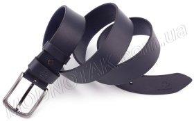 Мужской кожаный ремень темно-синего цвета Grande Pelle (40520)