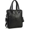Чоловіча чорна класична сумка вертикального формату з натуральної шкіри Tiding Bag (21225) - 1