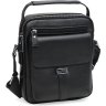 Чоловіча шкіряна сумка-барсетка в чорному кольорі з ручкою Keizer (21360) - 1