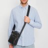 Чоловіча шкіряна сумка-барсетка в чорному кольорі з ручкою Keizer (21360) - 2