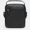 Чоловіча шкіряна сумка-барсетка в чорному кольорі з ручкою Keizer (21360) - 4