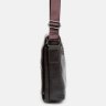 Мужская кожаная плечевая сумка коричневого цвета в стильном дизайне Keizer (19297) - 4