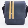 Стильная мужская сумка планшет синего цвета с рыжими вставками VATTO (11815) - 1