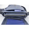 Стильная мужская сумка планшет синего цвета с рыжими вставками VATTO (11815) - 2