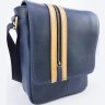 Стильная мужская сумка планшет синего цвета с рыжими вставками VATTO (11815) - 3