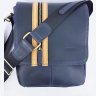 Стильная мужская сумка планшет синего цвета с рыжими вставками VATTO (11815) - 4
