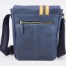Стильная мужская сумка планшет синего цвета с рыжими вставками VATTO (11815) - 5