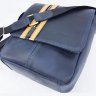 Стильная мужская сумка планшет синего цвета с рыжими вставками VATTO (11815) - 6