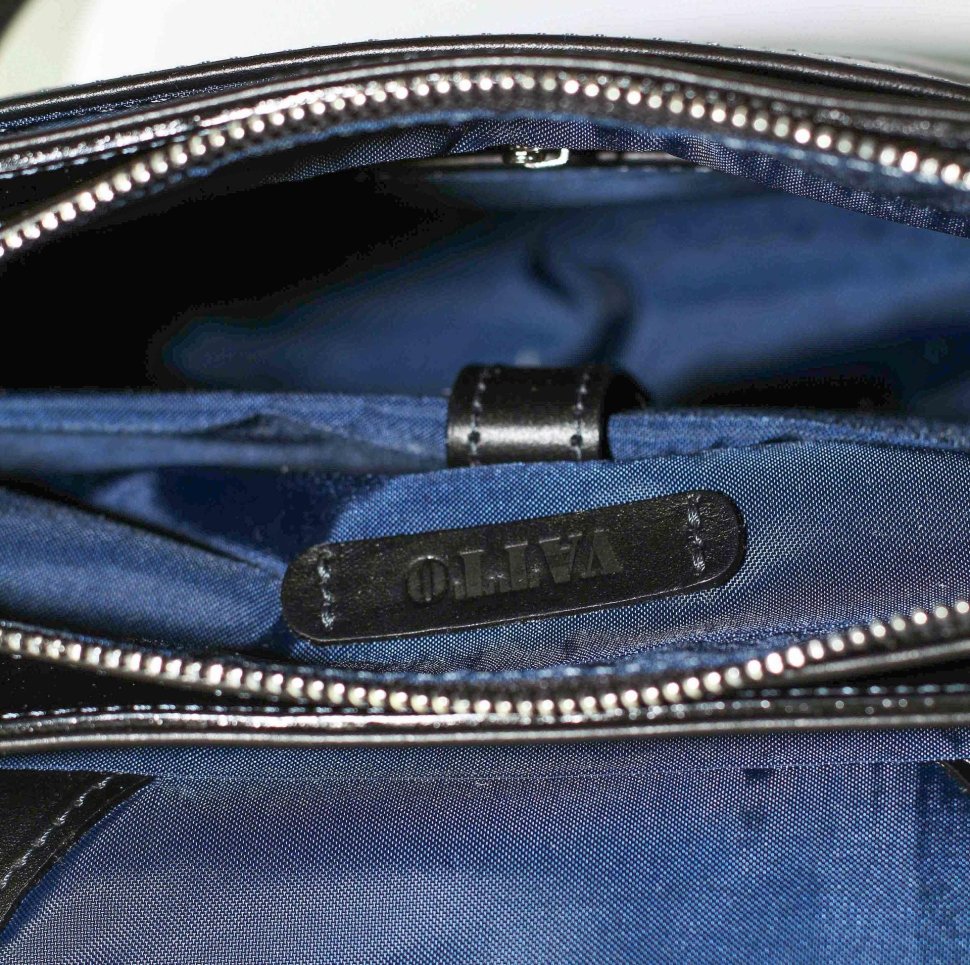 Стильная мужская сумка планшет синего цвета с рыжими вставками VATTO (11815)