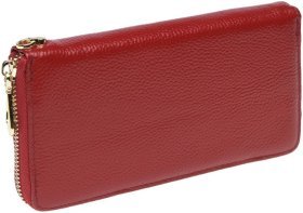 Красный женский кожаный кошелек большого размера на молнии Keizer 66273