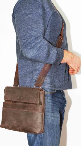 Кожаная наплечная сумка винтажного стиля VATTO (11914) - 2