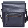 Наплечная кожаная сумка синего цвета VATTO (12114) - 3