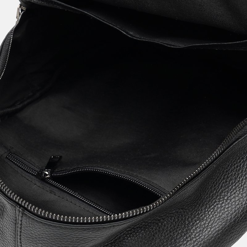 Мужской кожаный городской рюкзак большого размера в черном цвете Borsa Leather (56773)