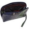 Женская косметичка из натуральной кожи под фактуру рептилии с кистевым ремешком Desisan 106973 Синяя modnotak фото - 4