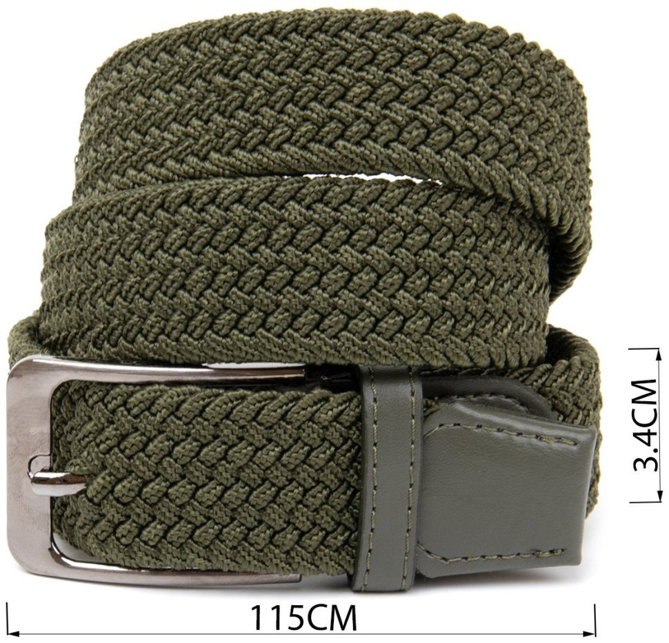 Текстильний чоловічий ремінь під штани оливкового кольору Vintage (2420527) фото №7 Текстильний чоловічий ремінь під штани оливкового кольору Vintage (2420527) modnotak фото №7