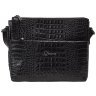 Стильная повседневная женская сумка из натуральной кожи с фактурой под крокодила Desisan 107073 черного цвета modnotak фото - 1