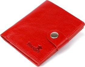Жіночий шкіряний гаманець червоного кольору для купюр та карт Shvigel (2416482)