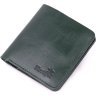 Повседневный кожаный кошелек компактного размера в зеленом цвете Shvigel (2416608) - 1