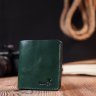 Повседневный кожаный кошелек компактного размера в зеленом цвете Shvigel (2416608) - 6