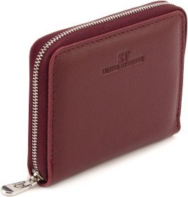 Бордовый женский кошелек из натуральной кожи на молнии ST Leather 1767273