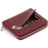 Бордовый женский кошелек из натуральной кожи на молнии ST Leather 1767273 - 5