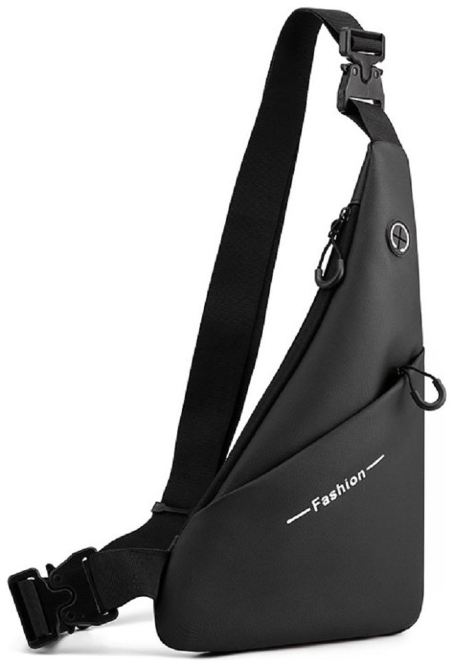 Недорогая мужская сумка-слинг из черного текстиля Confident 77473 modnotak фото №13