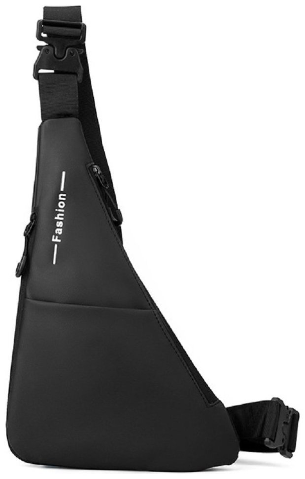 Недорогая мужская сумка-слинг из черного текстиля Confident 77473 modnotak фото №16