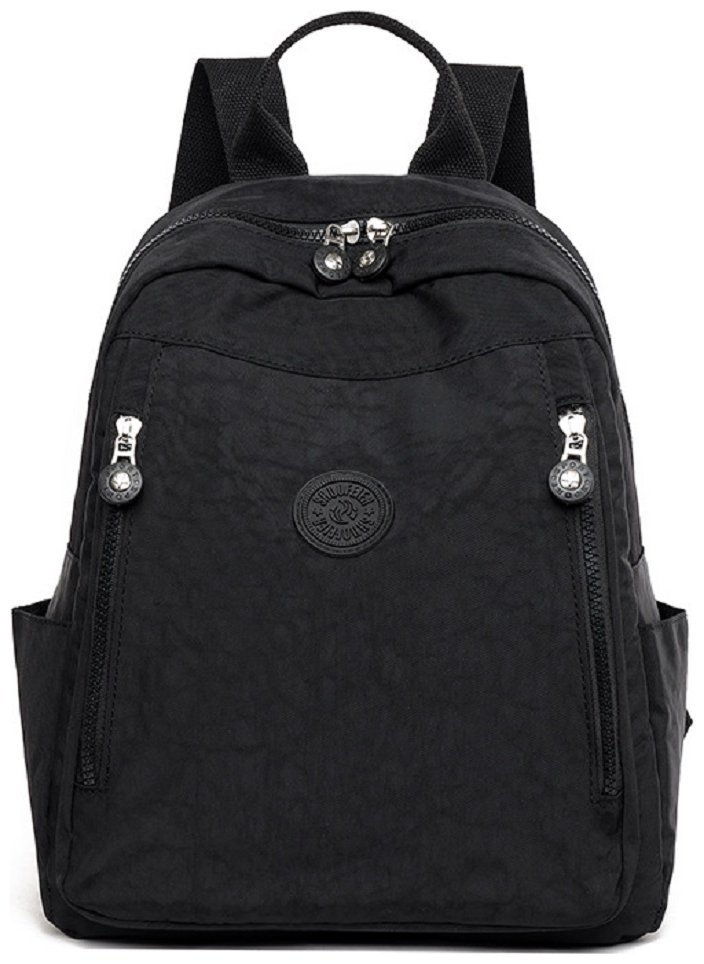 Большой женский текстильный рюкзак черного цвета Confident 77573